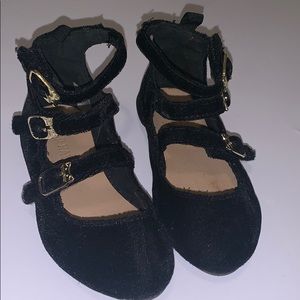 Toddler Strappy Velvet Kitty flats size 6